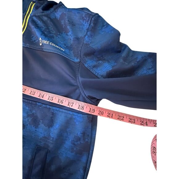 Free Country Ladies Blue Neon Yellow Super Softshell Tie Dye Zip Up Jacket 14/16 - Picture 3 of 9